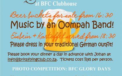 Oktoberfest! Only 3 Days to go! 15 October at BFC Clubhouse