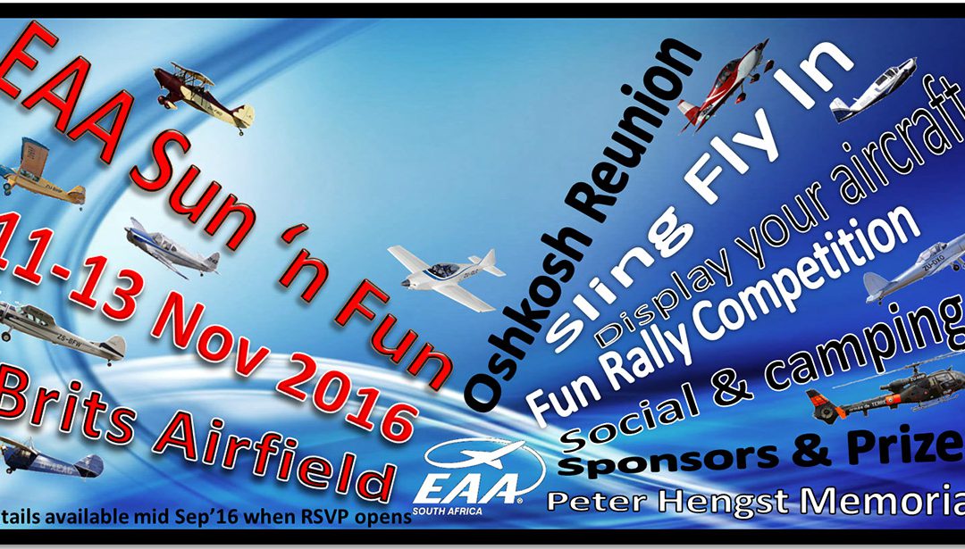 AA of South Africa 2016 – Sun n Fun fly-in weekend to Brits Airfield.